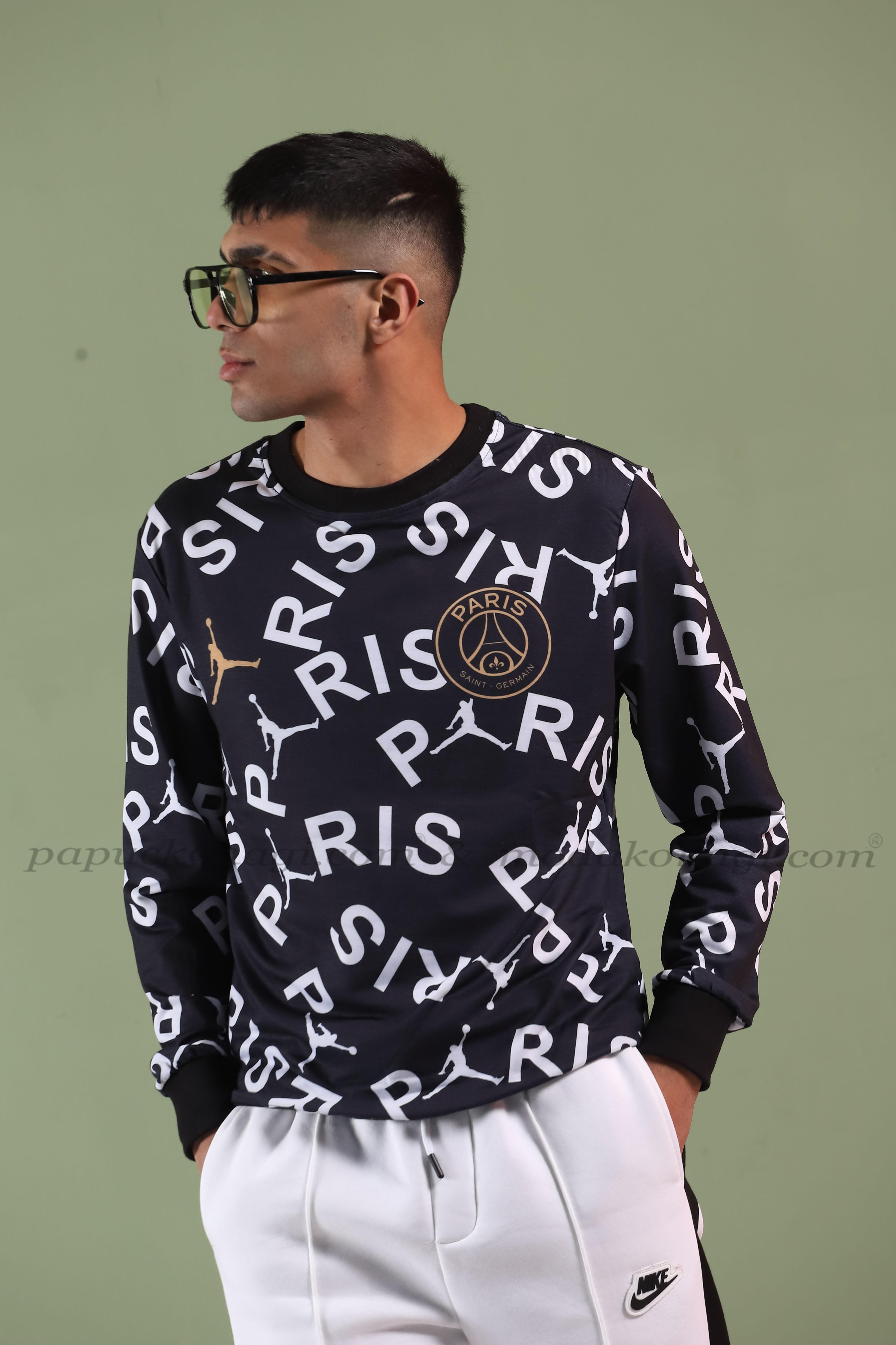 Paris Sweatshirt Dijital 2 iplik  Siyah