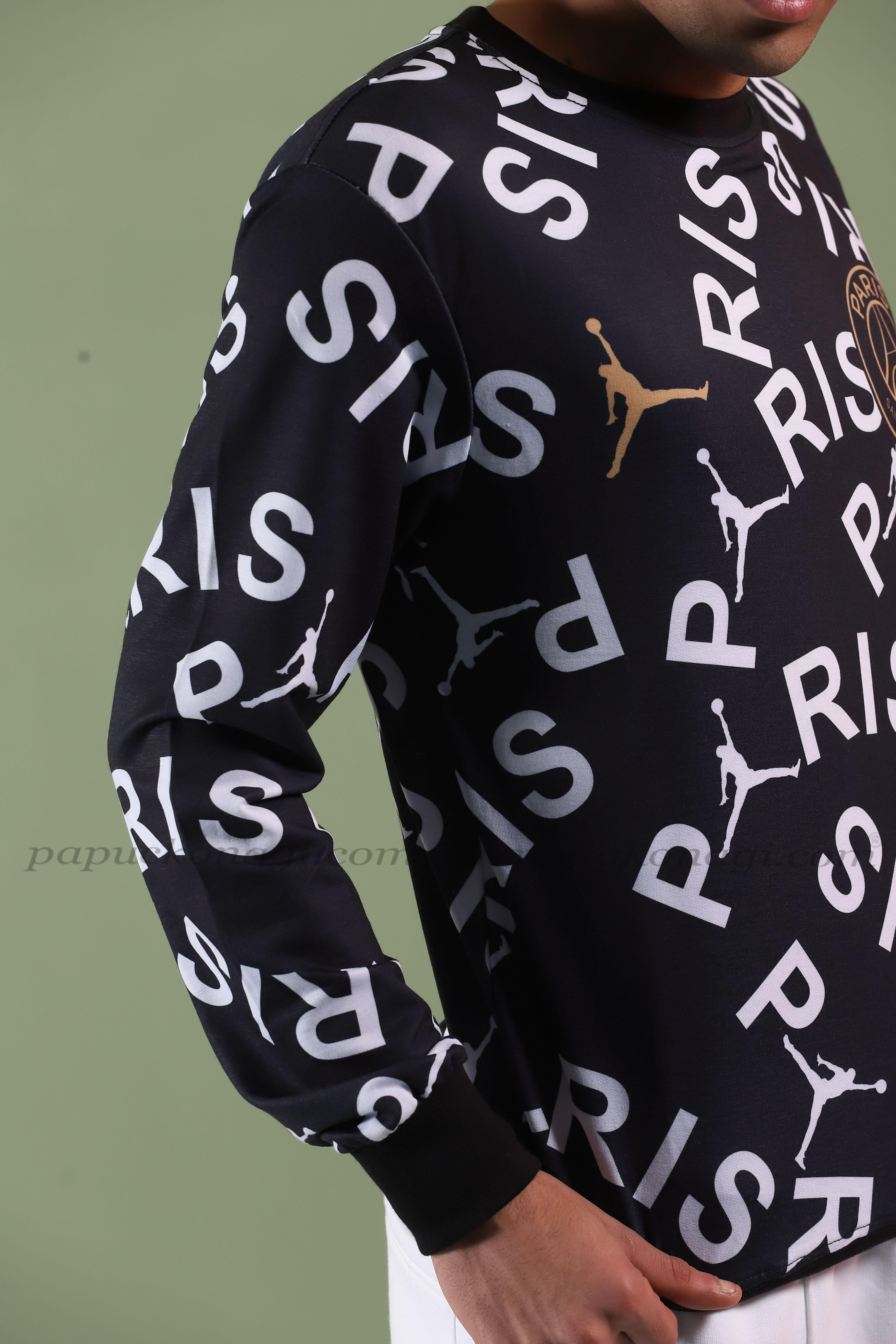 Paris Sweatshirt Dijital 2 iplik  Siyah
