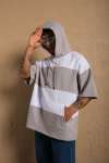 Oversize Kapşonlu Tshirt Gri