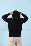 Chicago Old School Kapşonlu Sweatshirt 3 İplik  Siyah