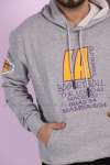 LA Kapşonlu Sweatshirt 3 İplik  Gri