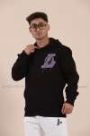 Lakers Kapşonlu Sweatshirt 3 İplik  Siyah