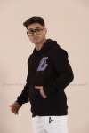 Lakers Kapşonlu Sweatshirt 3 İplik  Siyah