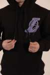 Lakers Kapşonlu Sweatshirt 3 İplik  Siyah