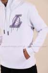 Lakers Kapşonlu Sweatshirt 3 İplik  Beyaz