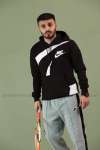 Nike Kapşonlu Sweatshirt Büyük Logo 3 İplik  Siyah