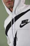 Nike Kapşonlu Sweatshirt Büyük Logo 3 İplik  Beyaz