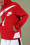 Nike Kapşonlu Sweatshirt Büyük Logo 3 İplik  Kırmızı