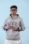 Nike Kapşonlu Sweatshirt Kol şerit 3 İplik  Gri