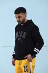 Nike Kapşonlu Sweatshirt Kol şerit 3 İplik  Siyah