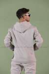 Nike Kapşonlu Sweatshirt Kol şerit 3 İplik  Gri