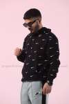 Nike Kapşonlu Sweatshirt Küçük Logo 3 İplik  Siyah