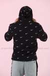 Nike Kapşonlu Sweatshirt Küçük Logo 3 İplik  Siyah