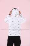 Nike Kapşonlu Sweatshirt Küçük Logo 3 İplik  Beyaz