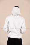 Nort Face Kapşonlu Sweatshirt 3 İplik  Beyaz