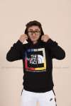 Nort Face Kapşonlu Sweatshirt 3 İplik  Siyah