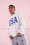 USA Sweatshirt 3 İplik  Beyaz