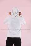 Yankees Kapşonlu Sweatshirt 3 İplik  Beyaz