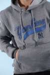 Yankees Kapşonlu Sweatshirt 3 İplik  Gri