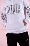 Your Kapşonlu Sweatshirt 3 İplik  Beyaz