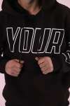 Your Kapşonlu Sweatshirt 3 İplik  Siyah