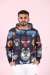 Dijital Kapşonlu Sweatshirt  3 İplik  Siyah