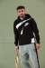 Nike Kapşonlu Sweatshirt Büyük Logo 3 İplik  Siyah