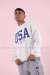 USA Sweatshirt 3 İplik  Beyaz