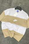 Nike Çift Renkli Oversize Tshirt Beyaz Bej