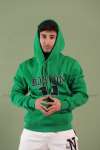Boston Kapşonlu Sweatshirt 3 İplik  Yeşil