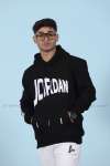 Jordan Kapşonlu Sweatshirt Kol Baskı 3 İplik  Siyah