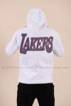 Lakers Kapşonlu Sweatshirt 3 İplik  Beyaz
