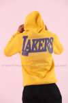 Lakers Kapşonlu Sweatshirt 3 İplik  Sarı