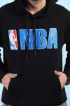 NBA Kapşonlu Sweatshirt 3 İplik  Siyah