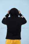 Nike Kapşonlu Sweatshirt Kol şerit 3 İplik  Siyah