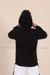 North Face Kapşonlu Sweatshirt 3 İplik  Siyah
