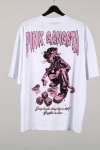 Pink Gangsta T-Shirt Beyaz