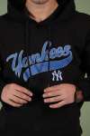 Yankees Kapşonlu Sweatshirt 3 İplik  Siyah