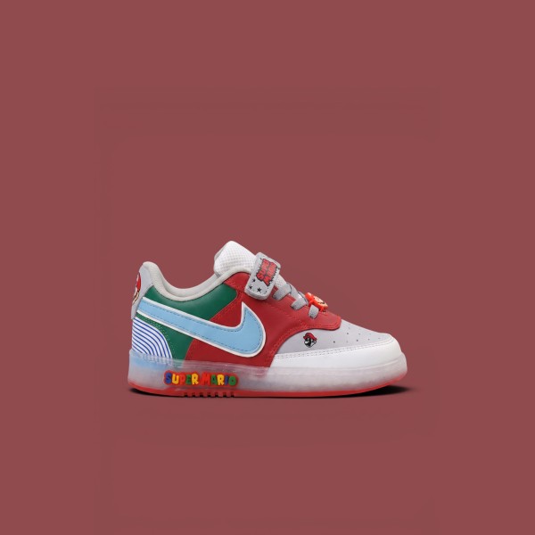 Nike Airforce Super Mario Çocuk Gri Kırmızı Yeşil Nike Airforce Super Mario Çocuk Gri Kırmızı Yeşil